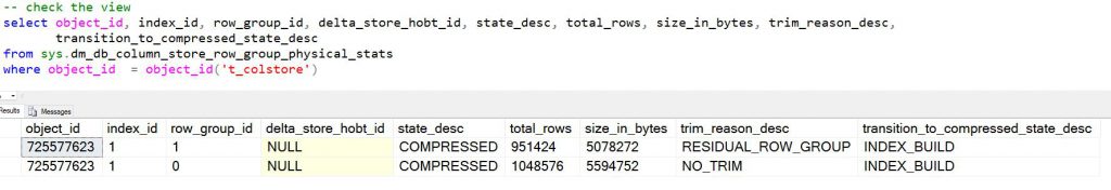 Row Group Size with DOP = 1