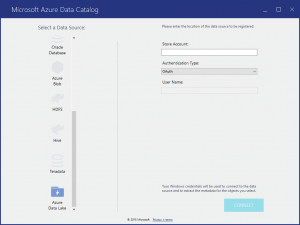 Azure Data Lake in Registration Tool