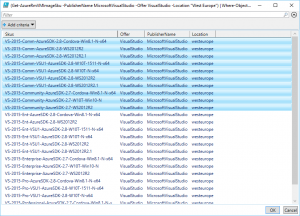 out-gridview for VS community skus