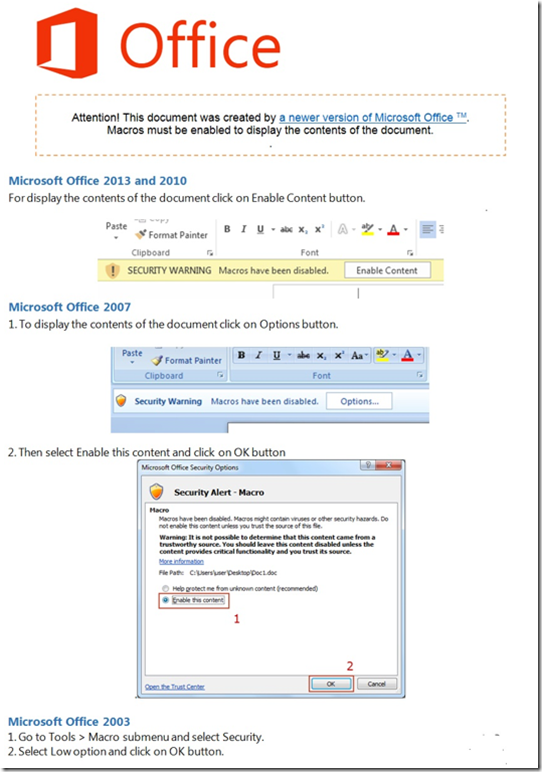 Document contents