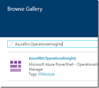 AzureRm.OperationalInsights Module selection