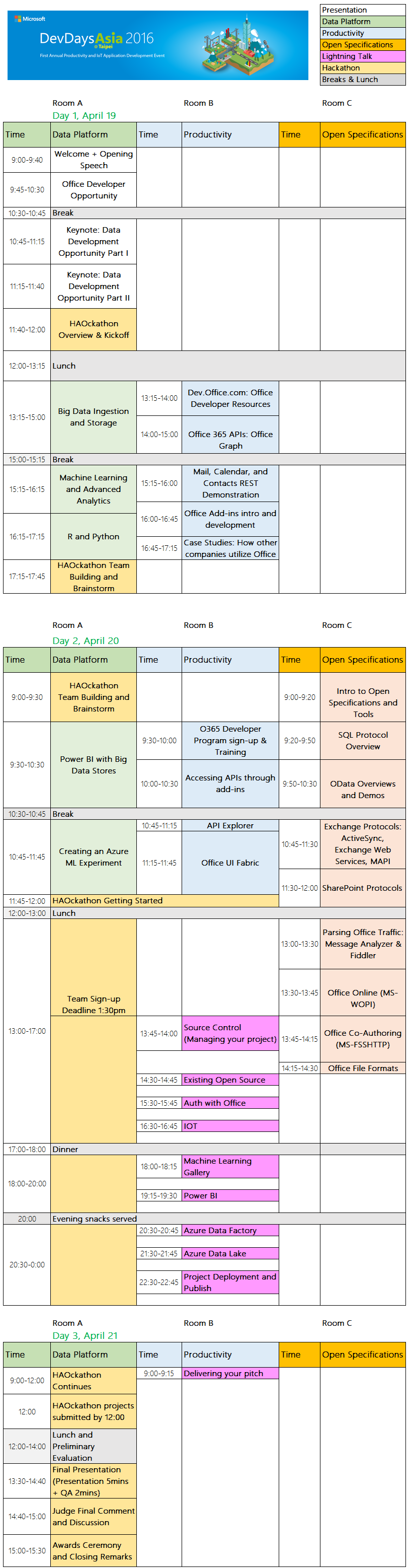 Dev Days Asia Agenda