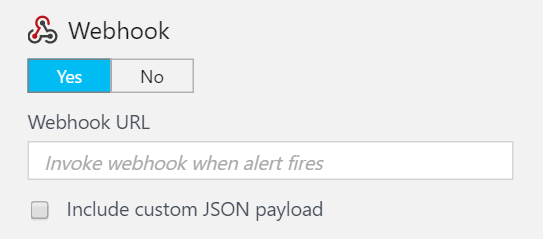 Screenshot of user interface where you add a WebHook URL.