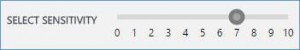 Screenshot of the sensitivity slider.