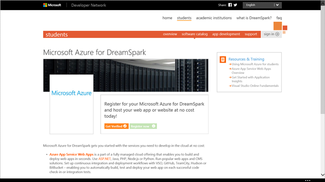 Azure for DreamSpark