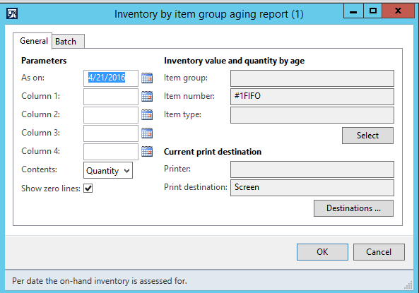 Capture-Aging by item group