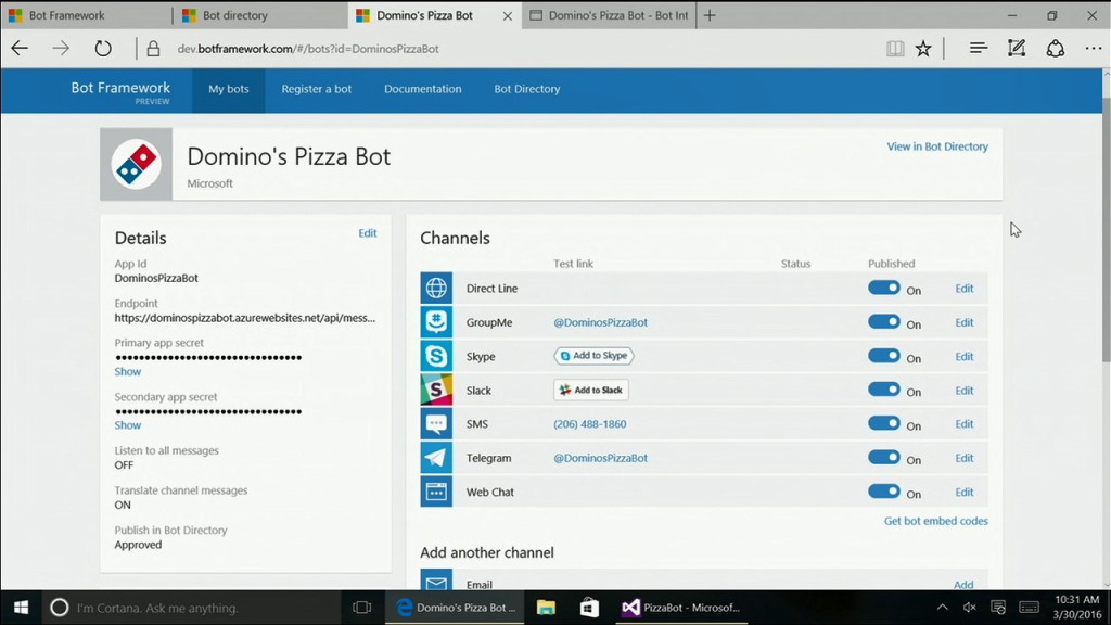 MS Bot Framework