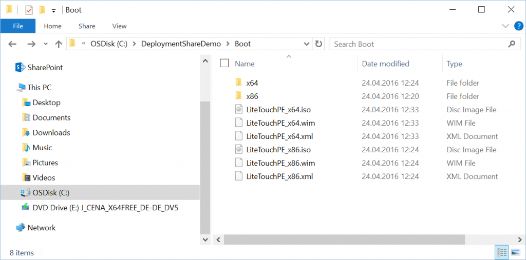 MDT Output Deployment Share