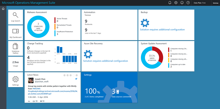 Screenshot of the Automation portal.