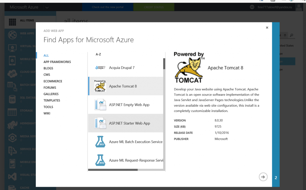 azure-web-apps-appache-tomcat