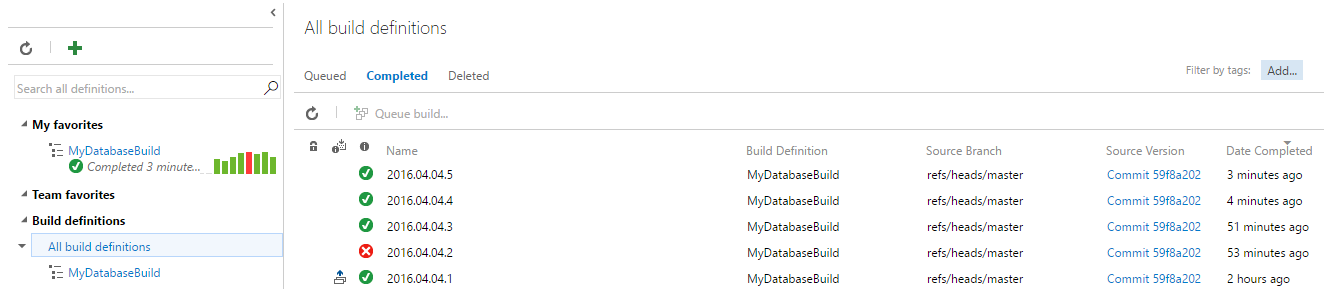 build automation result