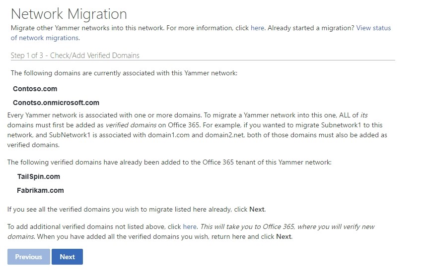 Network Migration step 1 of 3