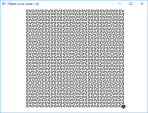 Screen shot of a program Hilbert Curve 0.1