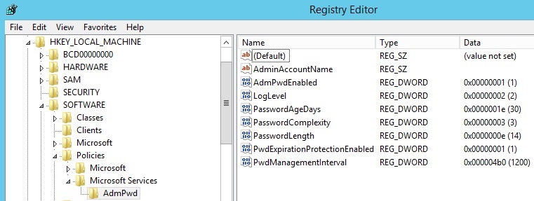 LAPS.Nano.DSC - Registry configuration