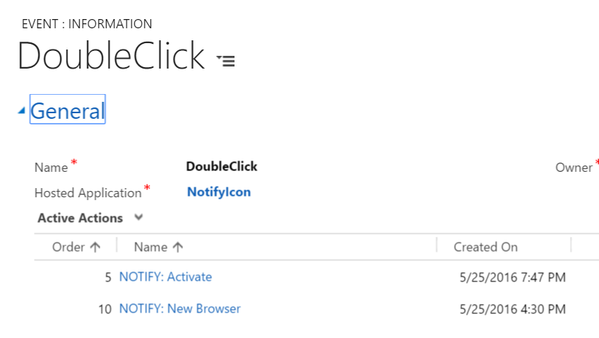 NOTIFY Admin DoubleClick