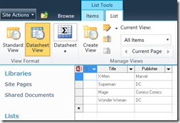 datasheet view 2010