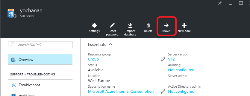 MoveAzureSQLServer