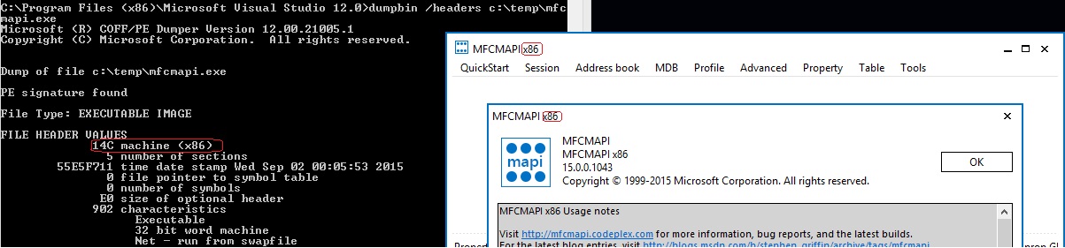 MFCMAPI & dumpbin