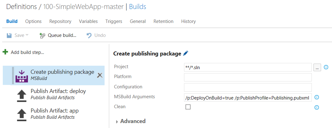 Build Definition step 1