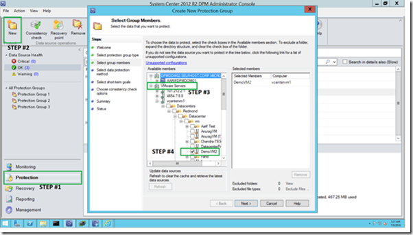 Figure 6-7 Adding a VM for DPM protection