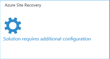 Azure Site Recovery solution tile in the Dashboard