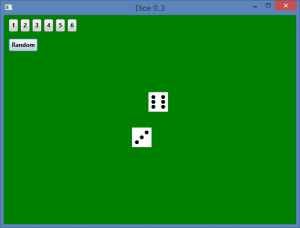 Screen shot of a program Dice 0.3