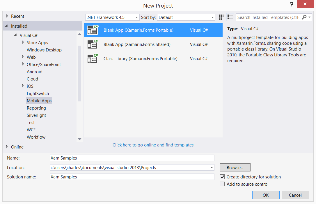 Xamarin New Forms Portable