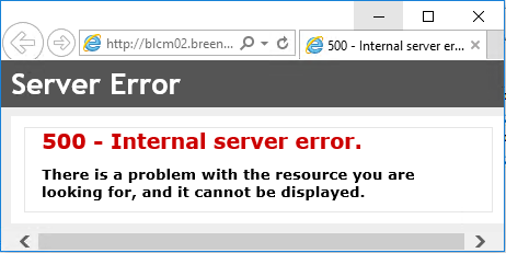 Internal Server Error