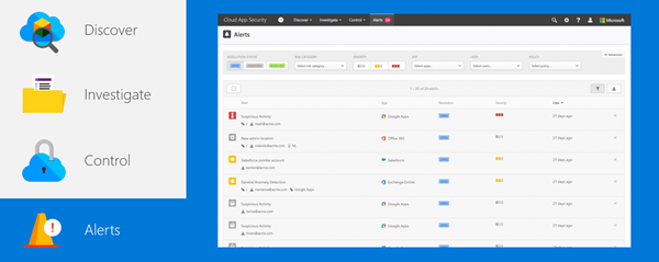 Cloud App Security - Protect and alerts