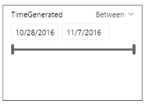 Slider for the TimeGenerated field