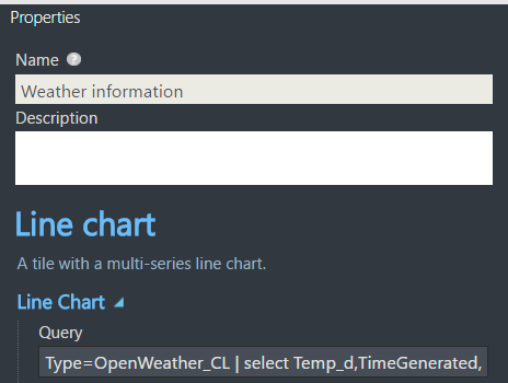 Details about the Line chart tile