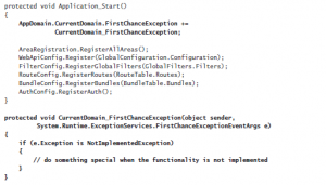 Configure First Chance Exception in code