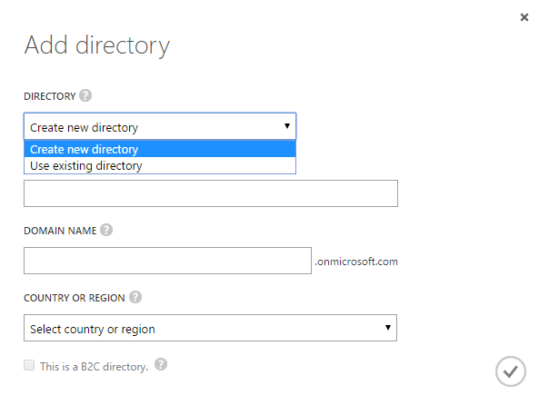 Figure 5: Adding a directory into an Azure Subscription