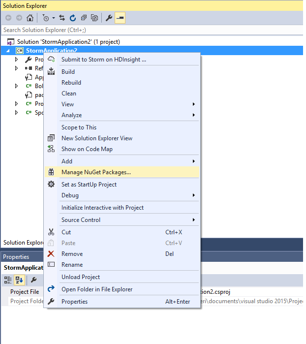 visualstudio2015_stormproject_managenugetpackages