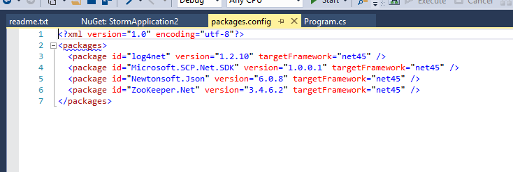 visualstudio2015_stormproject_updatedpackageconfig