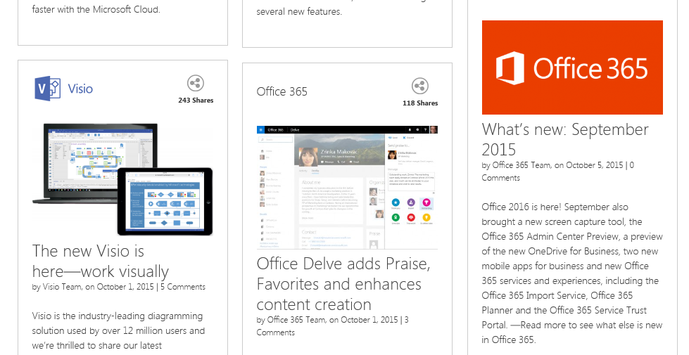 Obrázek 6 – Blog Office 365