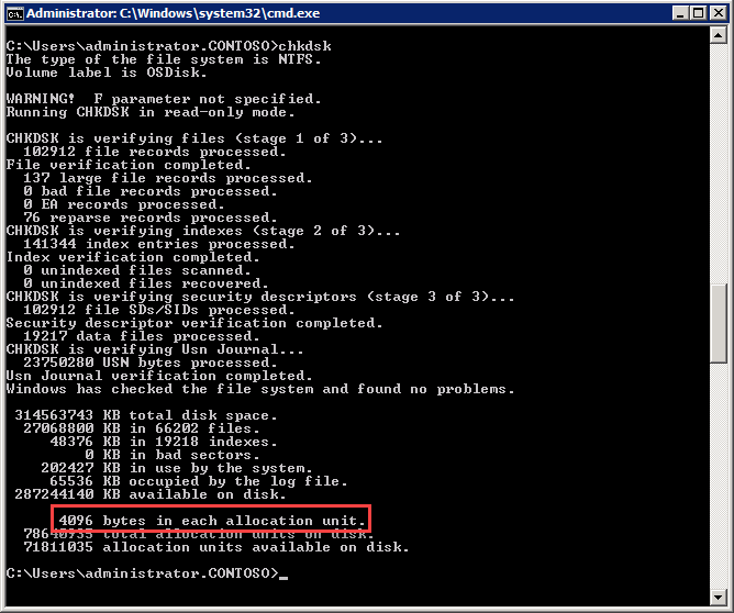 diskallocationchkdsk