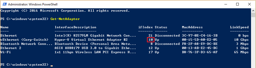 get-netadapter