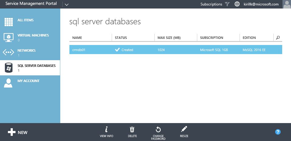 Azure Pack DBaaS