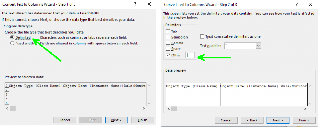 Use the pipeline character '|' as the delimiter.