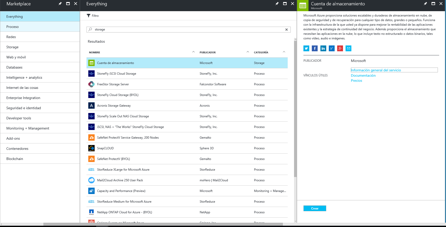 Creacion de recurso en Azure