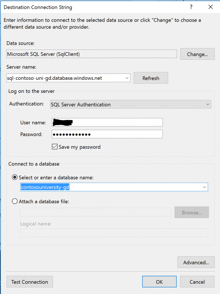 contosouniproject_5_configure_destination_db_2