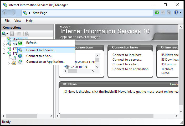 Start IIS Console