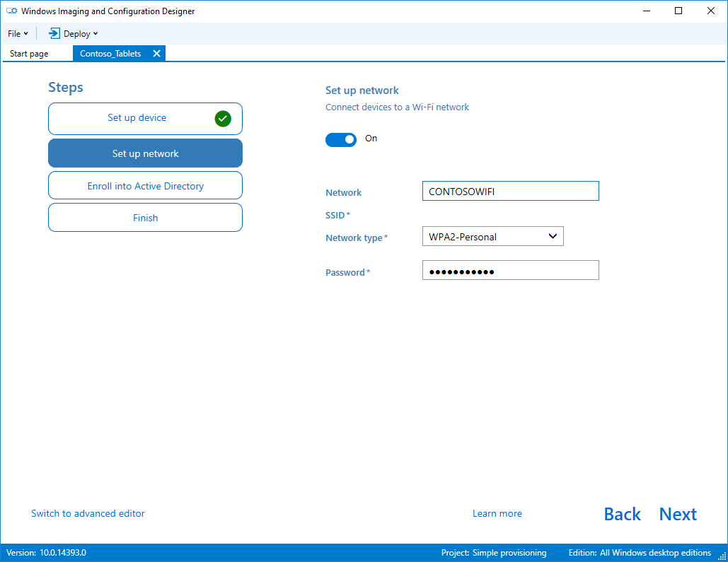 Screenshot of the WICD Network configuration page