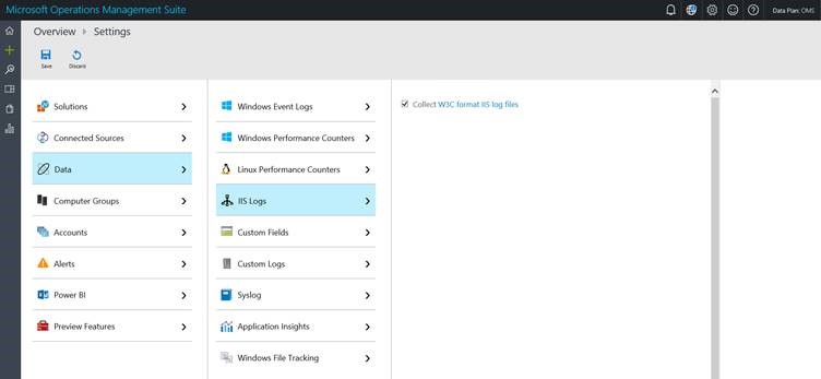 Operations Management Suite settings