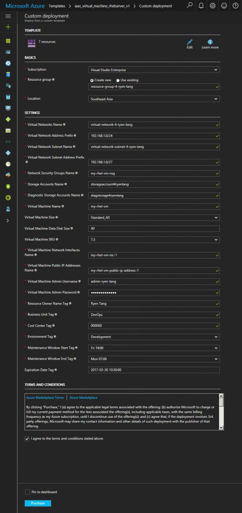 2017-03-11-azure-iac-arm-2-templates-deploy-rhel-server-virtual-machine-on-independent-virtual-network-subnet