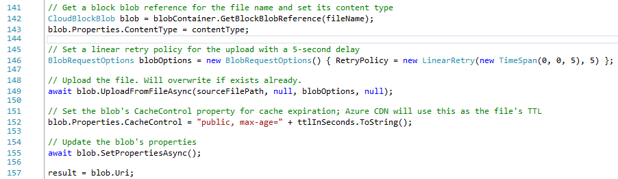 C#: upload file to blob storage , get URI.