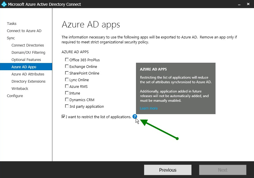 Azure AD apps schreen