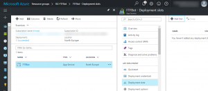 Azure - adding a new deployment slot