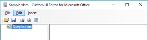 図 4. Custom UI Editor で Excel ファイルを開いた状態